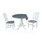 International Concepts Square 42 in Dual Drop Leaf Table, 2 San Remo Side Chairs, White/Heather Gray, 42 in W, 42 in L, Wood K05-42DP-C10P - alternate 2